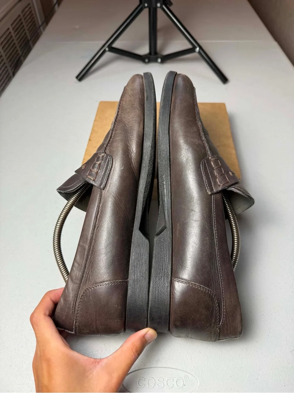 Ferragamo Sz 13 Brown leather loafers with a vintage vibe  #formal